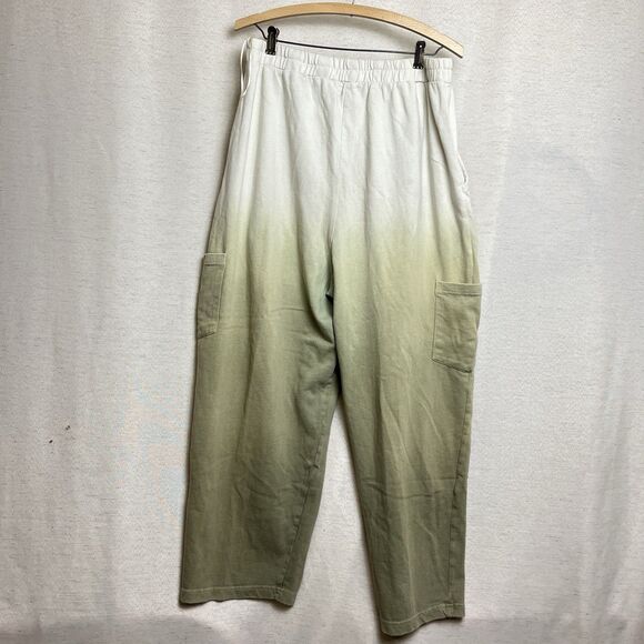 World Market Womens Green Ombre Lounge Cargo Sweat Pants Elastic Waist L / XL - Picture 4 of 7